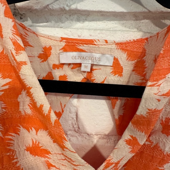 Olivaceous Orange Floral Puff Sleeve Blouse - Picture 2 of 2